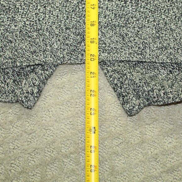 Madewell Women's Small Black White Variegated Split Back Crew Neck Sweater - Picture 3 of 4